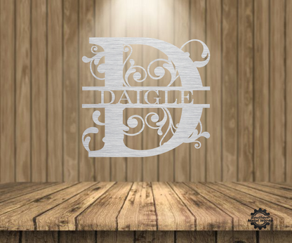 Personalized Split Letter Monogram-Metal Wall Art Décor