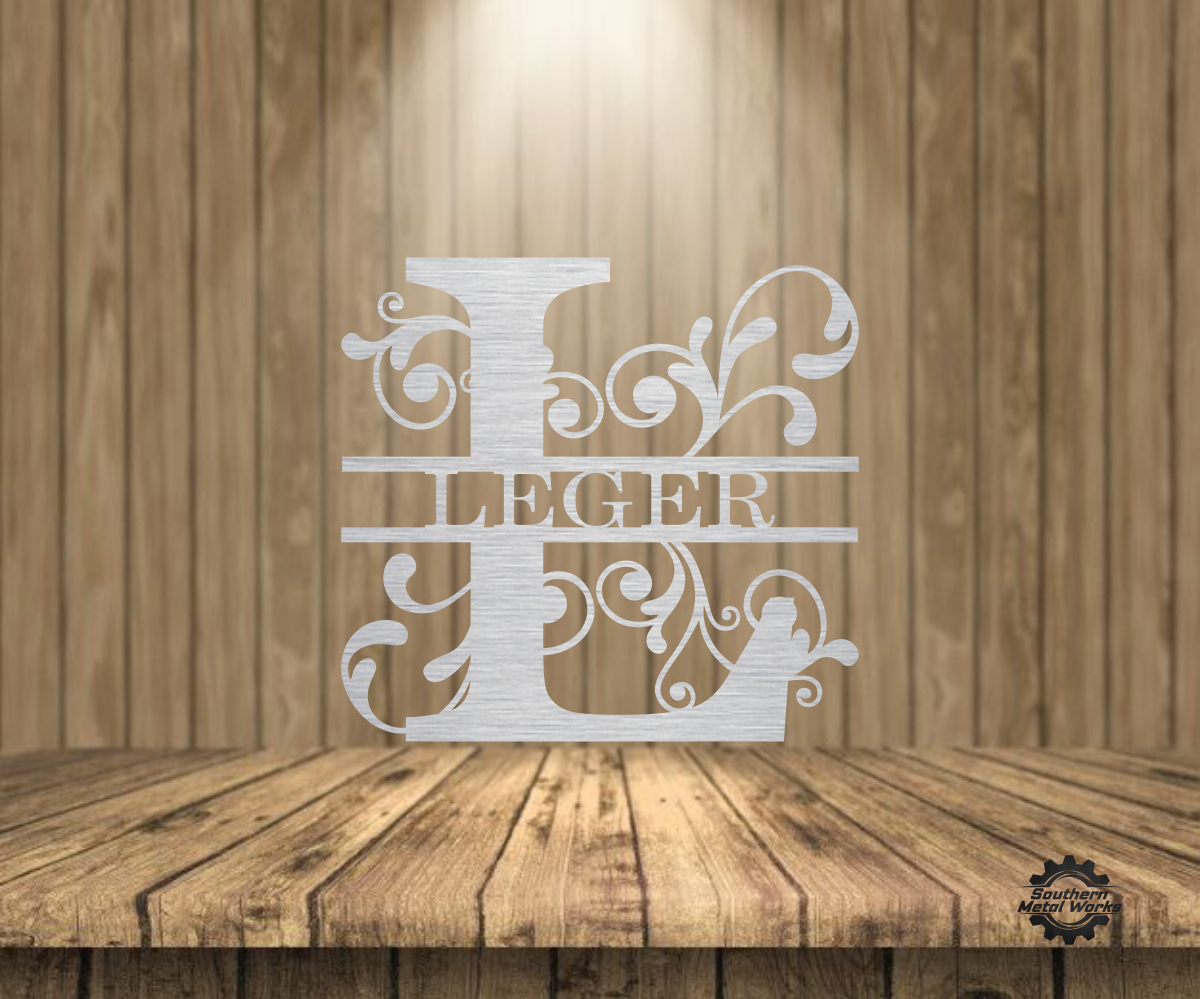 Personalized Split Letter Monogram-Metal Wall Art Décor