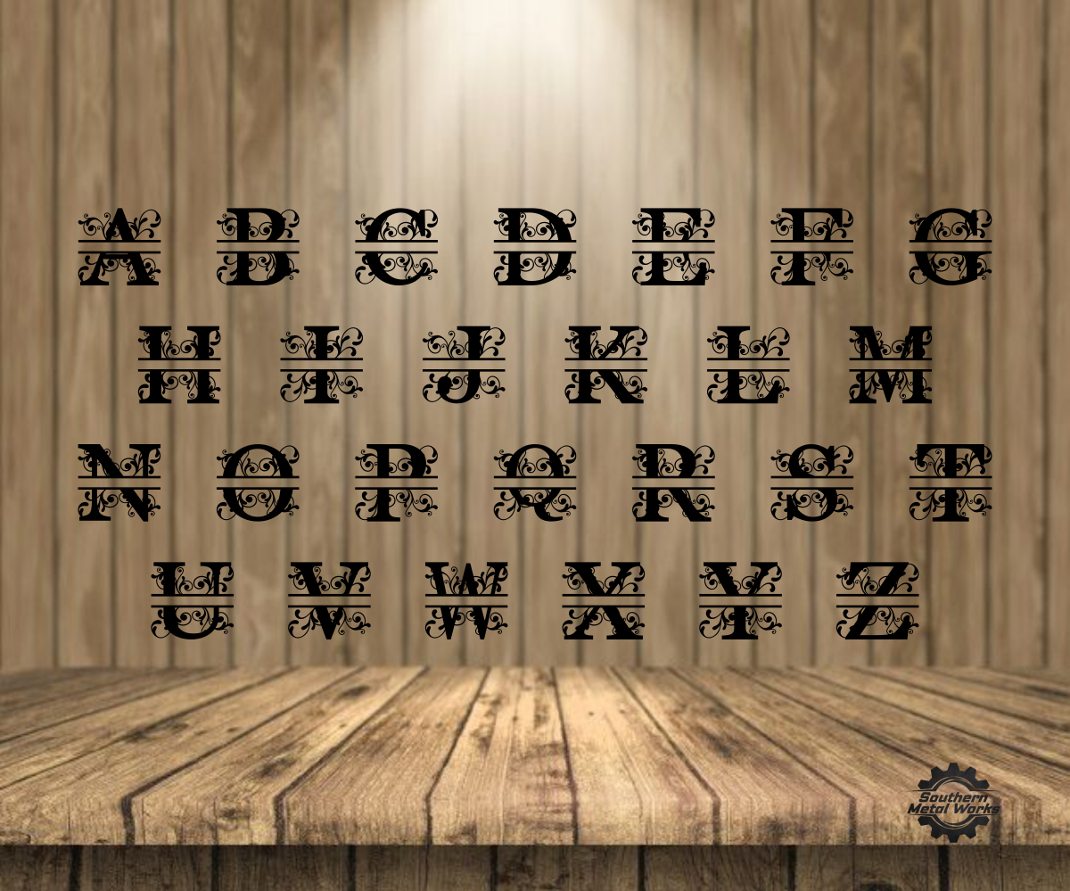 Personalized Split Letter Monogram-Metal Wall Art Décor