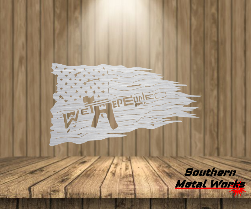 We the people AR-15 Tattered Flag DXF/SVG Digital file only